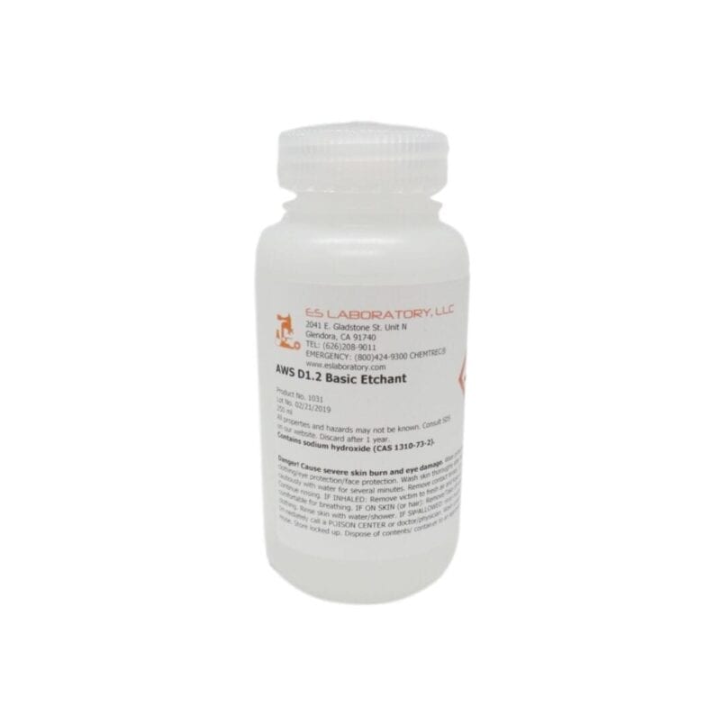 AWS D1.2 Basic Etchant, 500 mL Etchant Store