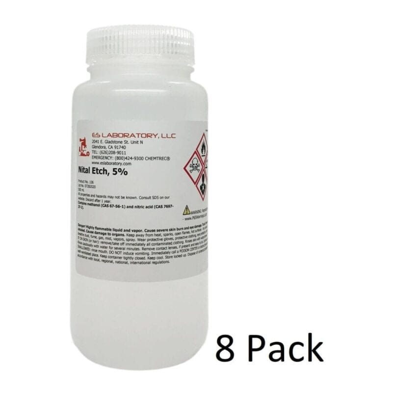Nital Etch, 5, 8 pack, Total 4 L Etchant Store