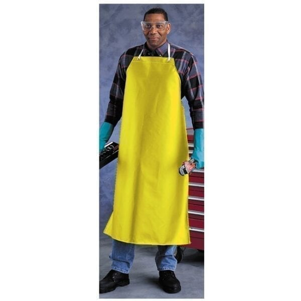 Model in yellow apron