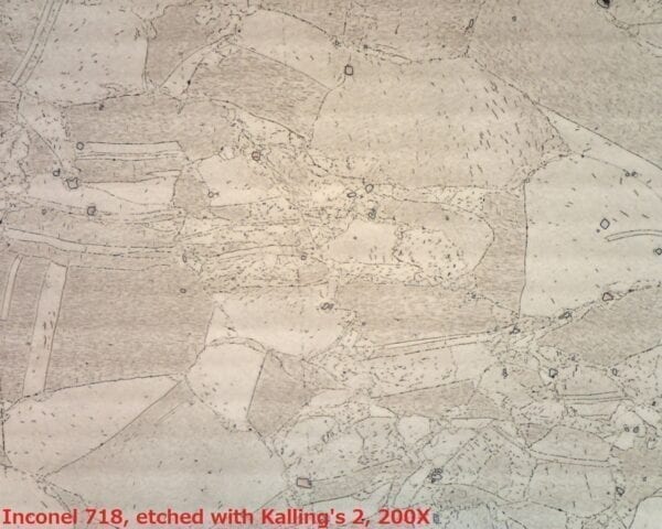 Inconel 718 etched with Kalling's 2 reagent