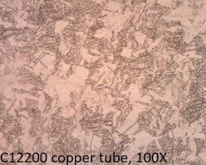 C12200 copper tube etched with Copper Etch