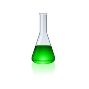 a bottle of green chemicals