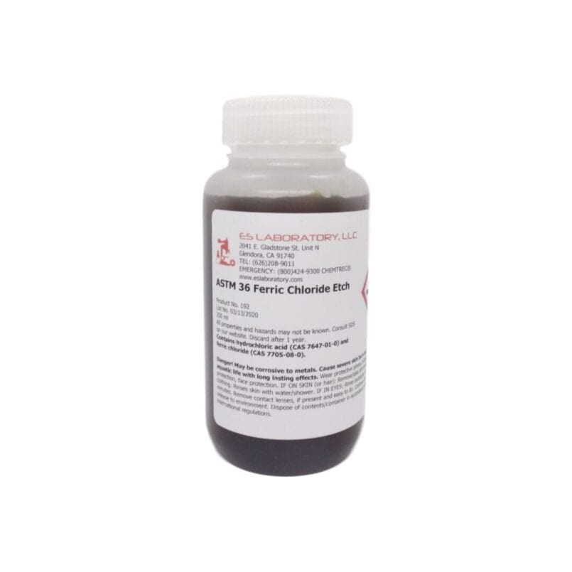 ASTM 36 Ferric Chloride Etch, 250 mL Etchant Store