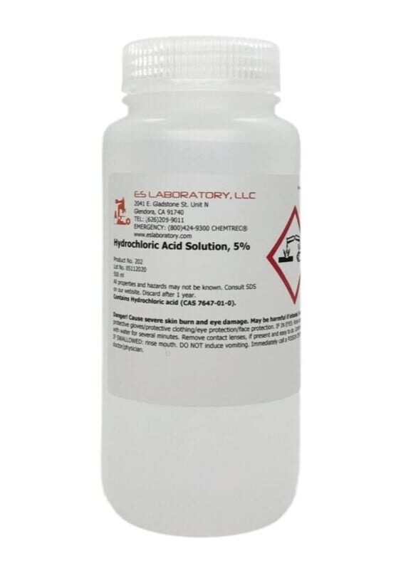 Hydrochloric Acid Solution, 5%, 500 mL